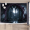 EtherealView Gothic Window Tapestry Lush Green Landscape Wall Hanging Decor 5
