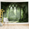 EtherealView Gothic Window Tapestry Lush Green Landscape Wall Hanging Decor 0