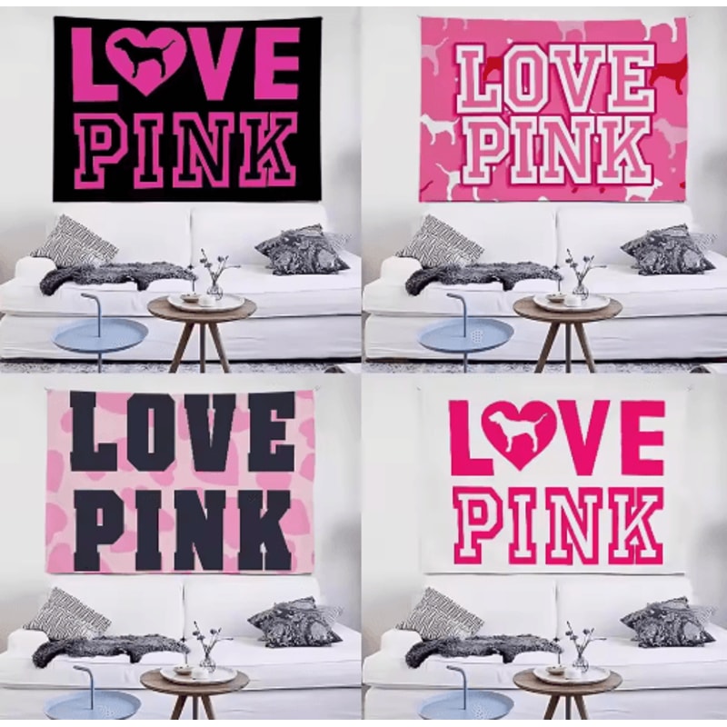 BlushLove Pink LOVE Tapestry Romantic Wall Hanging For Cozy Bedroom Decor 9