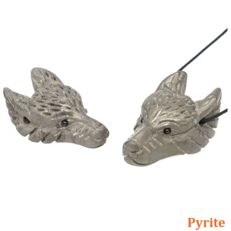 SpiritWolf Crystal Wolf Head Pendant HandCarved Gemstone Necklace Charm 7