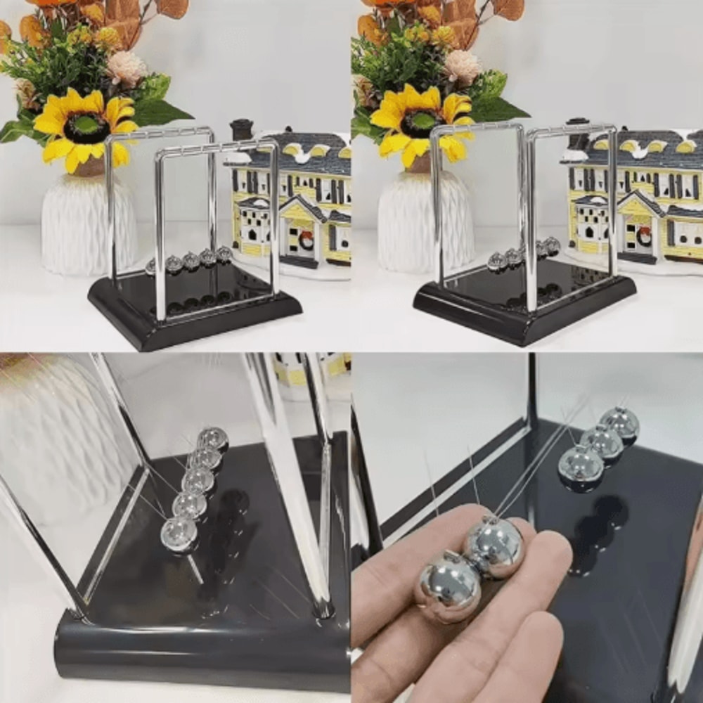 Momentum Flow Newtons Cradle Classic Physics Pendulum Desk Toy Decor 2