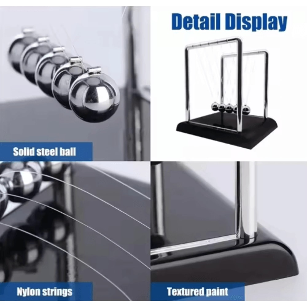 Momentum Flow Newtons Cradle Classic Physics Pendulum Desk Toy Decor 6