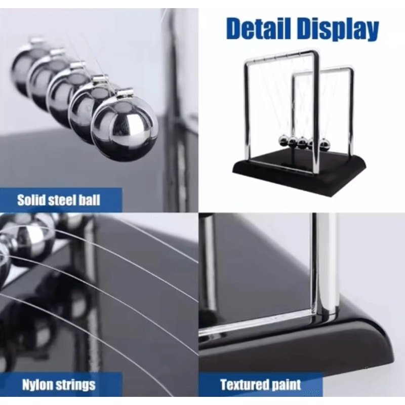 Momentum Flow Newtons Cradle Classic Physics Pendulum Desk Toy Decor 6
