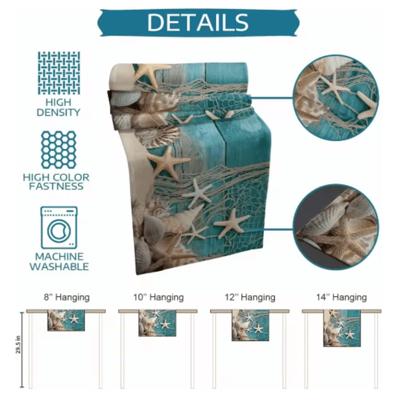 CoastalBreeze Beach Table Runner Starfish Ocean Linen Decor For Summer Dining 2