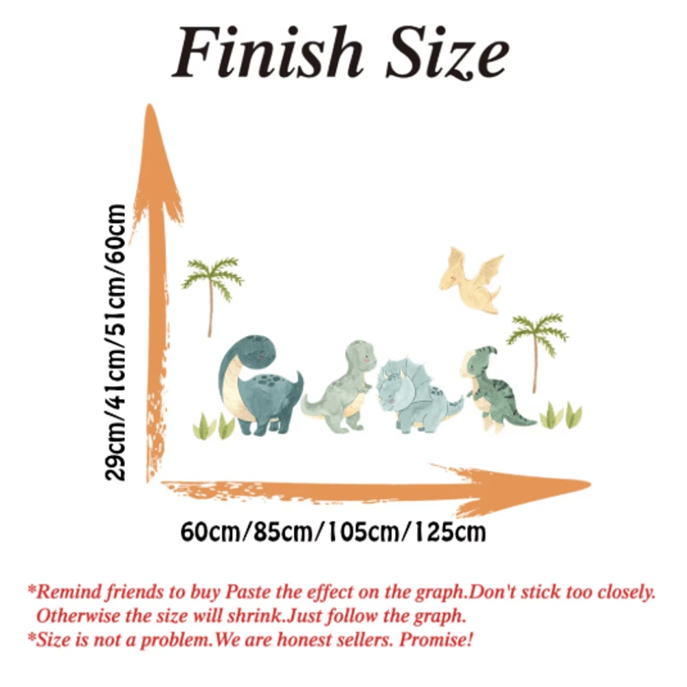 DinoDream Watercolor Dinosaur Wall Decals Jungle Nursery Adventure Decor 3