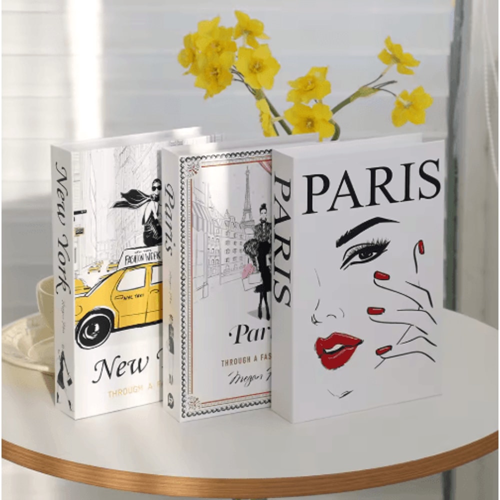 Modern Decorative Book Set 3pcs Fake Books Decor For Stylish Home Coffee Table Display 1