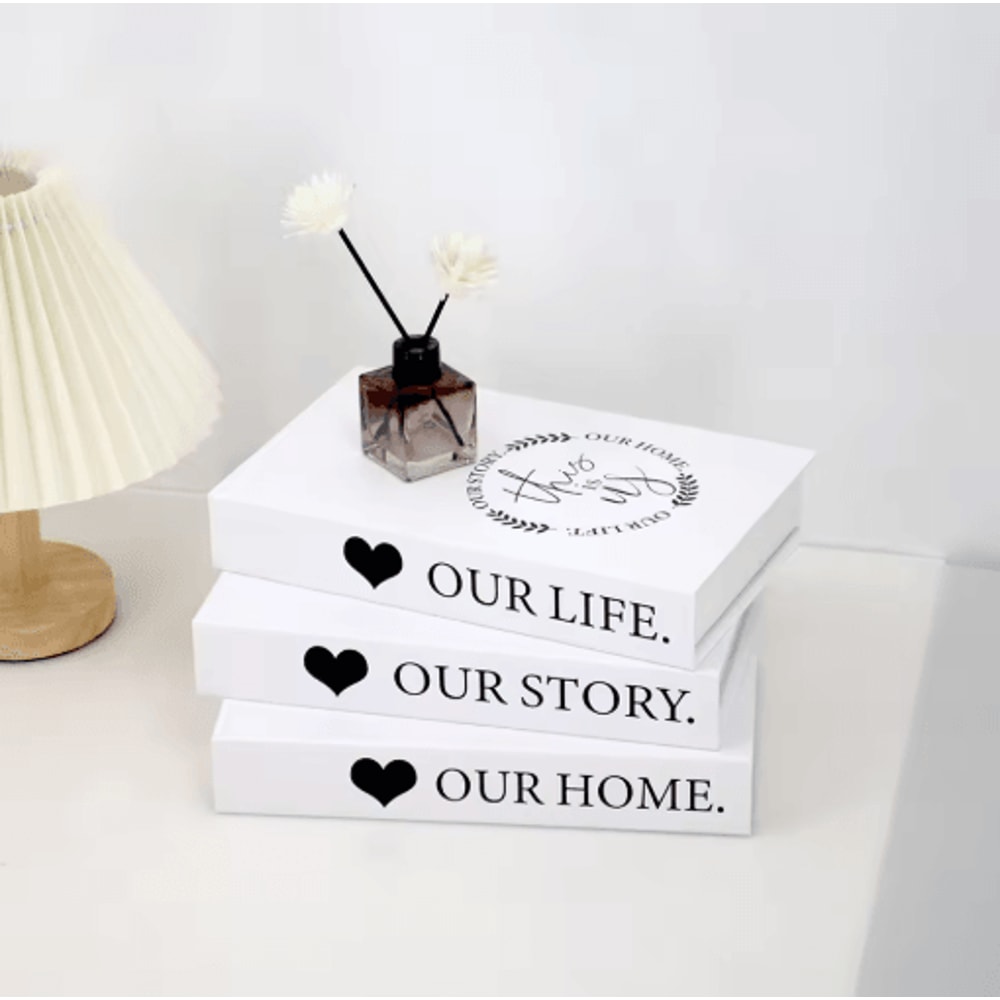 Modern Decorative Book Set 3pcs Fake Books Decor For Stylish Home Coffee Table Display 10