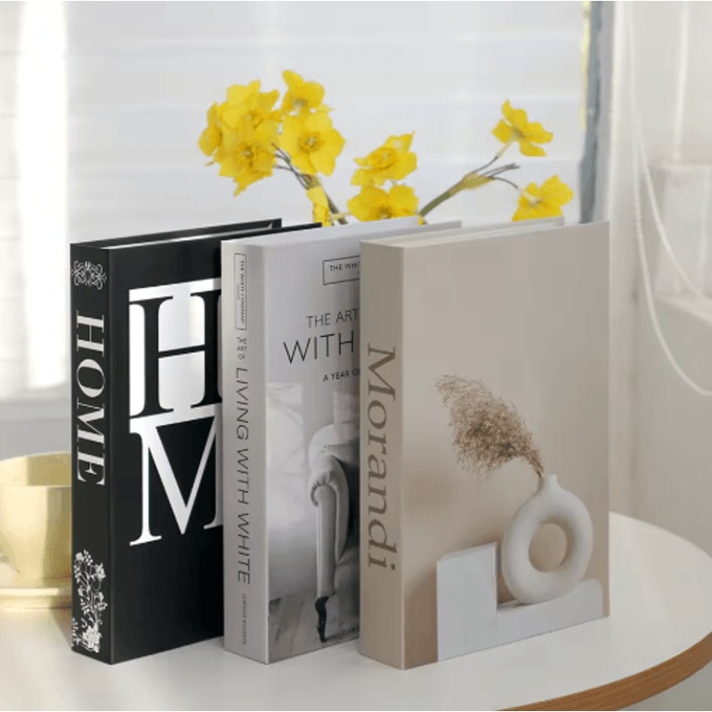 Modern Decorative Book Set 3pcs Fake Books Decor For Stylish Home Coffee Table Display 12