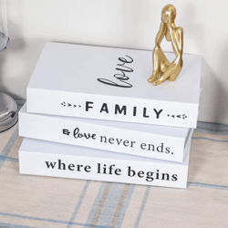 modern decorative book set 3pcs fake books decor for stylish home & coffee table display