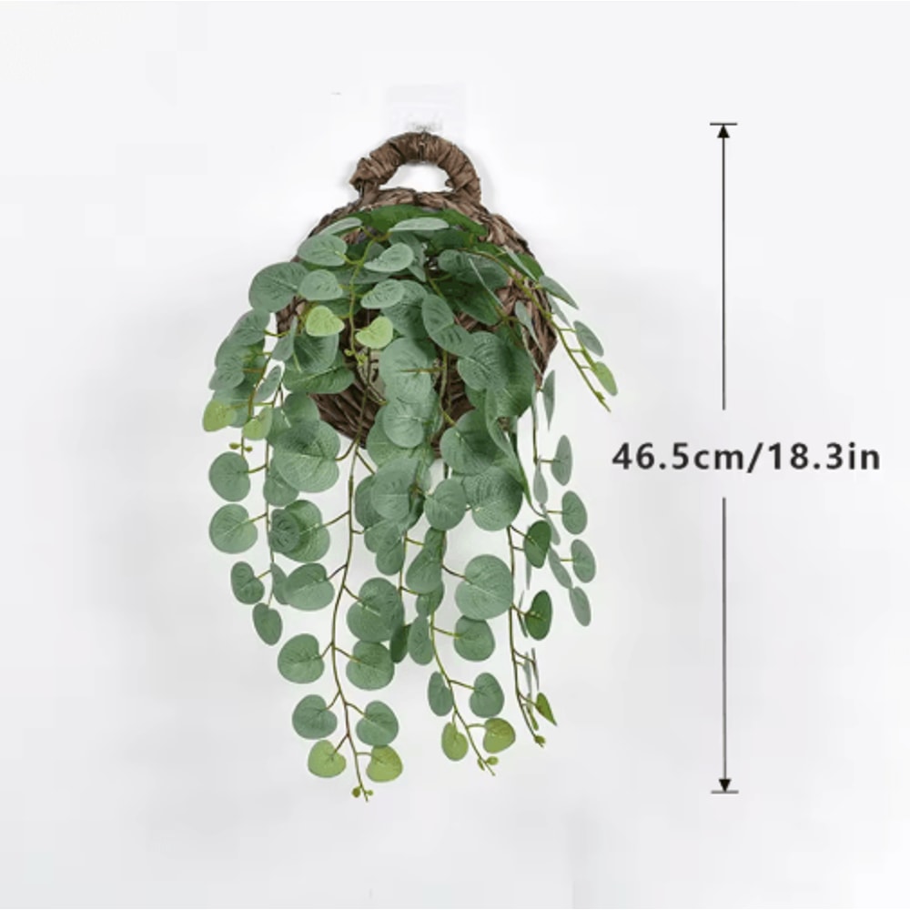 Artificial Eucalyptus Hanging Vines Realistic Wall Hanging Greenery For Home Balcony Decor 7