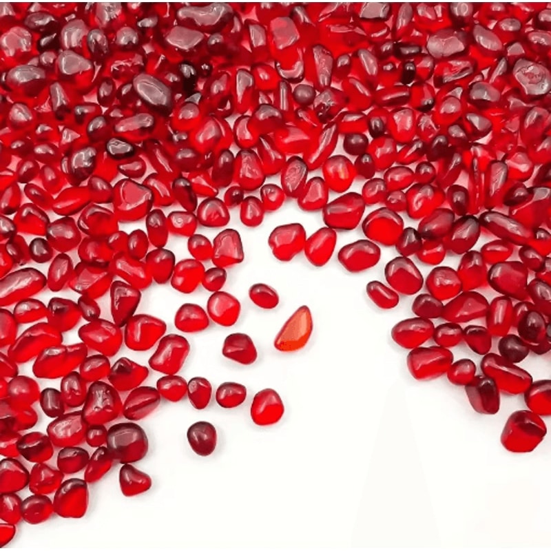 Red Glass Gravel Decorative Chips Vibrant Vase Filler Aquarium Accent Stones 6