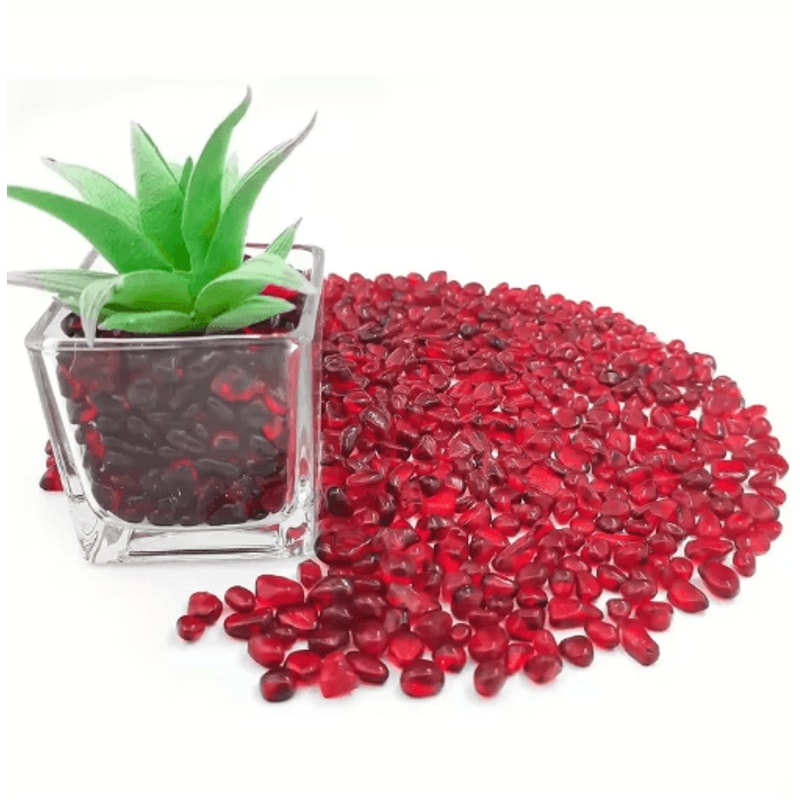 Red Glass Gravel Decorative Chips Vibrant Vase Filler Aquarium Accent Stones 7