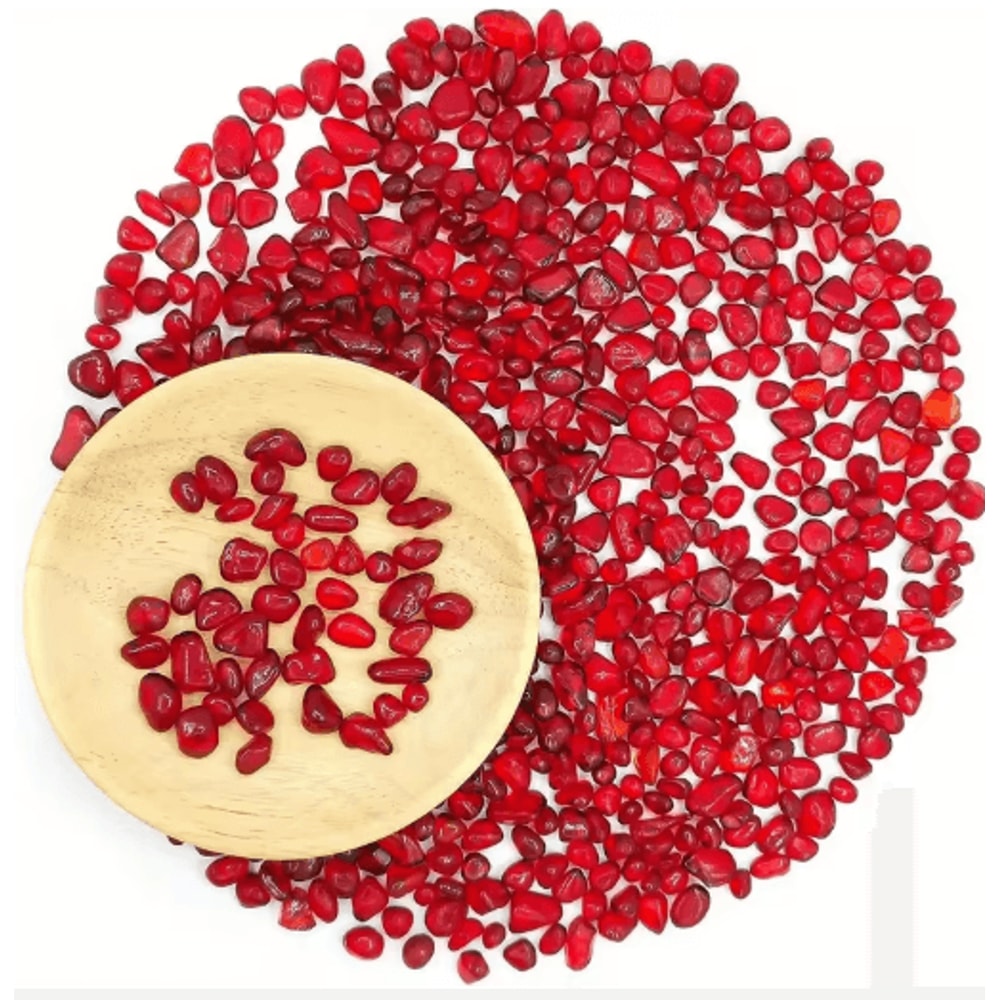Red Glass Gravel Decorative Chips Vibrant Vase Filler Aquarium Accent Stones 0