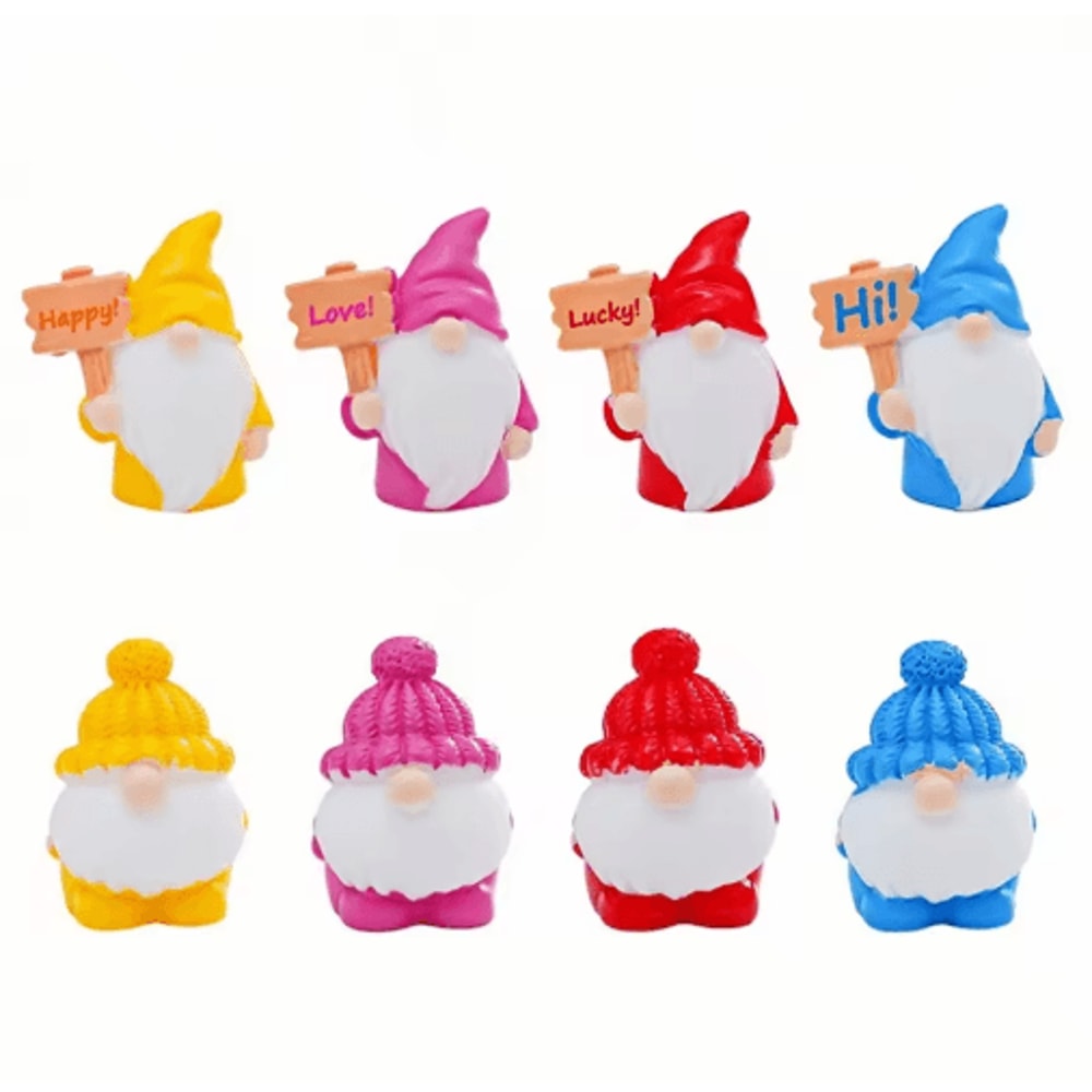 8pcs Mini Garden Gnome Blind Bag Set Cute Dwarf Doll Micro Landscape Ornaments For DIY Decor 4