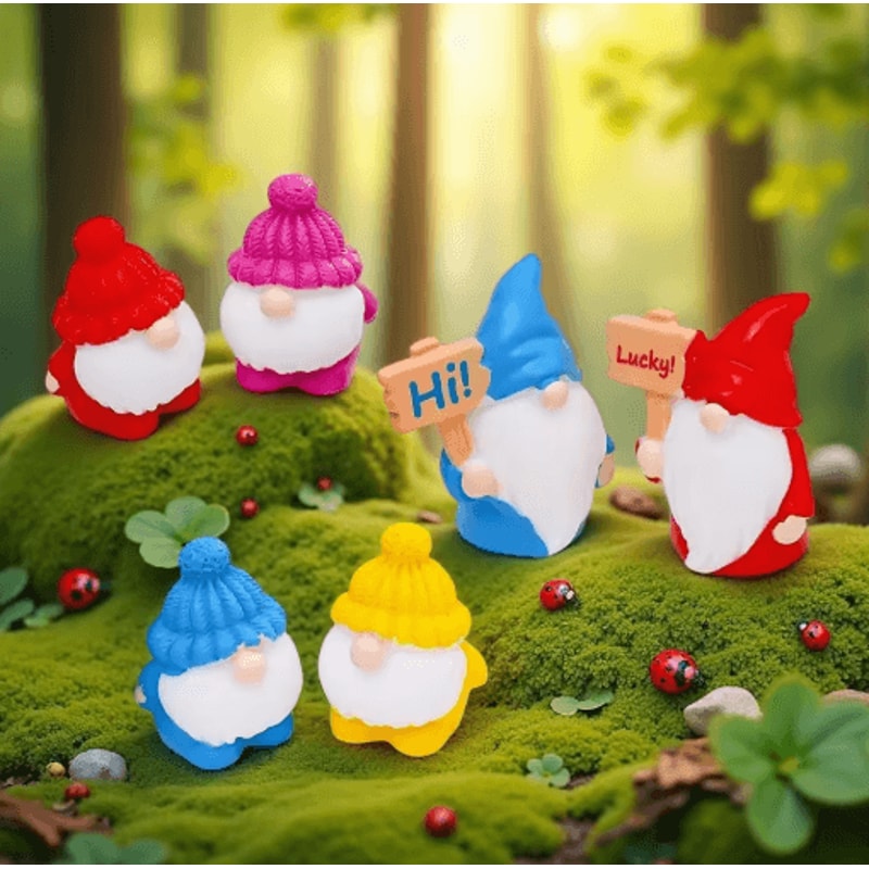 8pcs Mini Garden Gnome Blind Bag Set Cute Dwarf Doll Micro Landscape Ornaments For DIY Decor 5