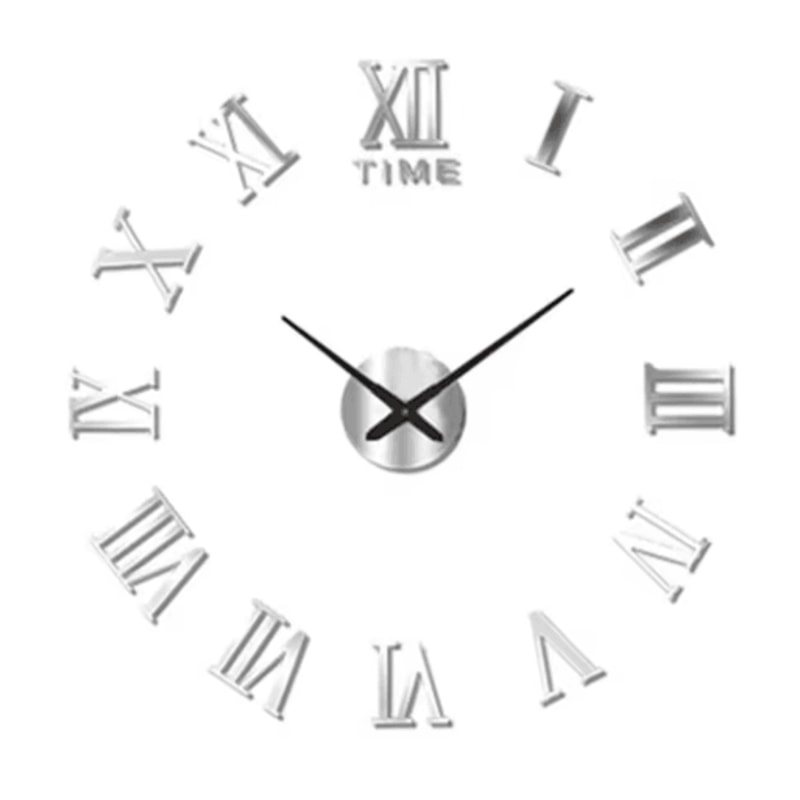 Large 3D DIY Wall Clock Luminous Silent Wall Clock Stickers For Modern Living Room Decor 18