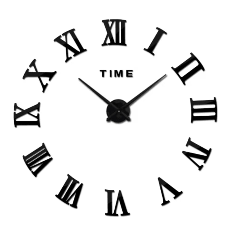 Large 3D DIY Wall Clock Luminous Silent Wall Clock Stickers For Modern Living Room Decor 19