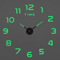 Large 3D DIY Wall Clock Luminous Silent Wall Clock Stickers For Modern Living Room Decor 20