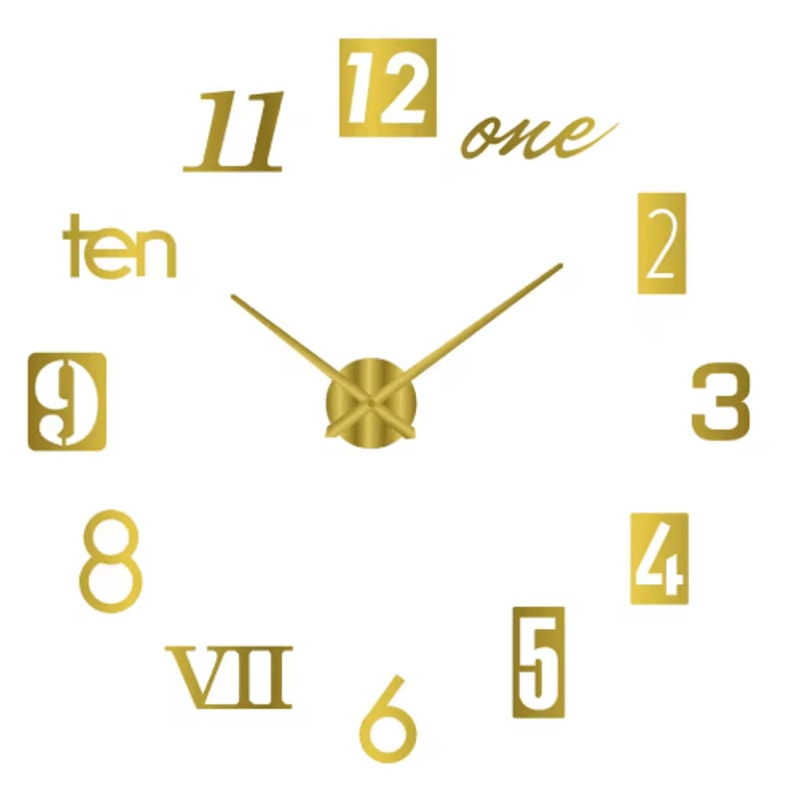 Large 3D DIY Wall Clock Luminous Silent Wall Clock Stickers For Modern Living Room Decor 5