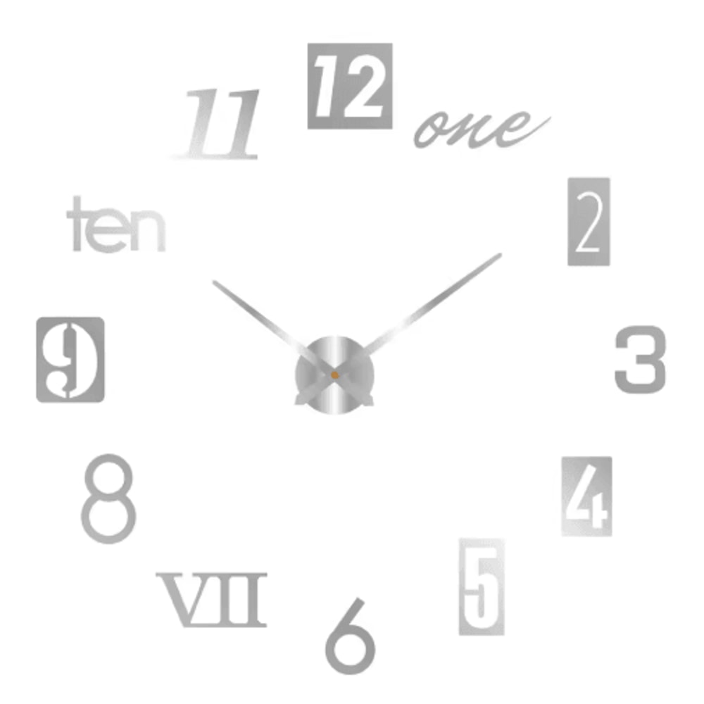 Large 3D DIY Wall Clock Luminous Silent Wall Clock Stickers For Modern Living Room Decor 6