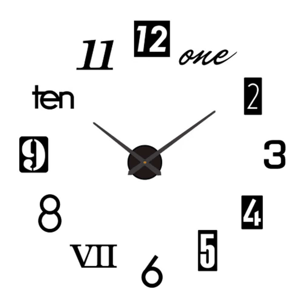 Large 3D DIY Wall Clock Luminous Silent Wall Clock Stickers For Modern Living Room Decor 7