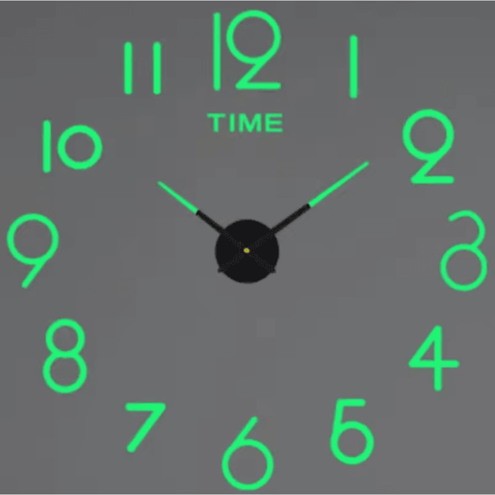 Large 3D DIY Wall Clock Luminous Silent Wall Clock Stickers For Modern Living Room Decor 8