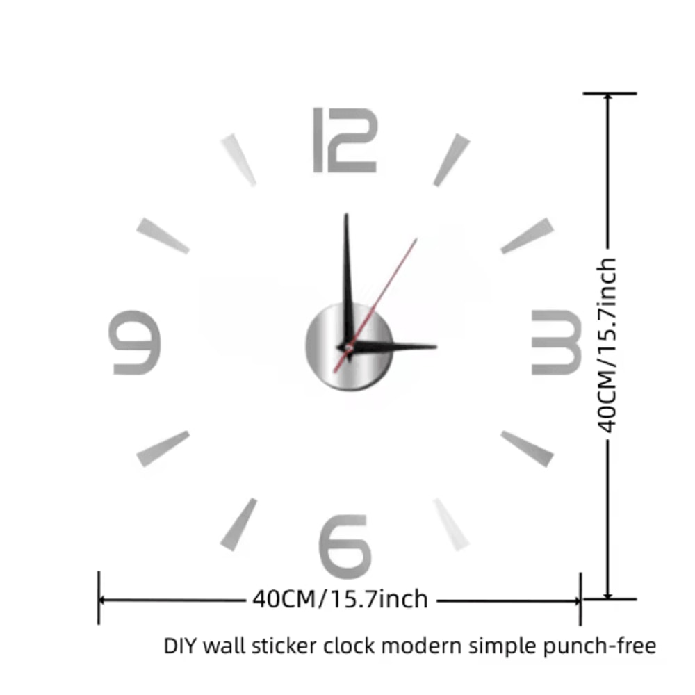 Large 3D DIY Wall Clock Luminous Silent Wall Clock Stickers For Modern Living Room Decor 29
