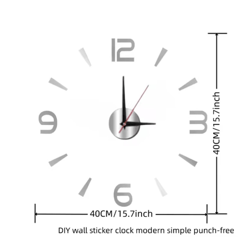 Large 3D DIY Wall Clock Luminous Silent Wall Clock Stickers For Modern Living Room Decor 29