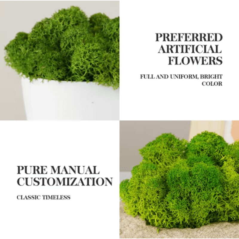 Natural Look Artificial Green Moss Preserved Moss Decor For Mini Gardens Wall Accents 9