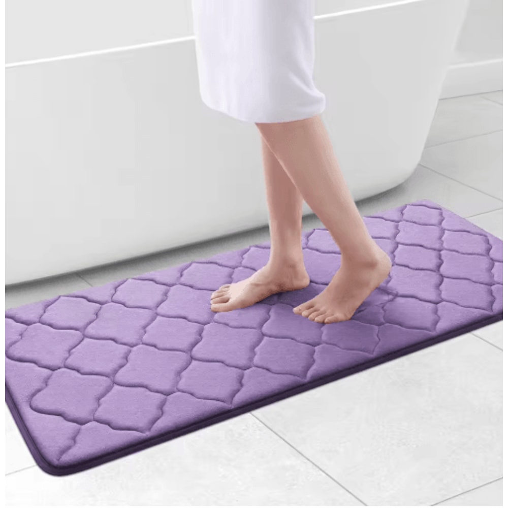 Homaxy Memory Foam Bath Mat NonSlip Absorbent Bathroom Rug With Machine Washable Design 3