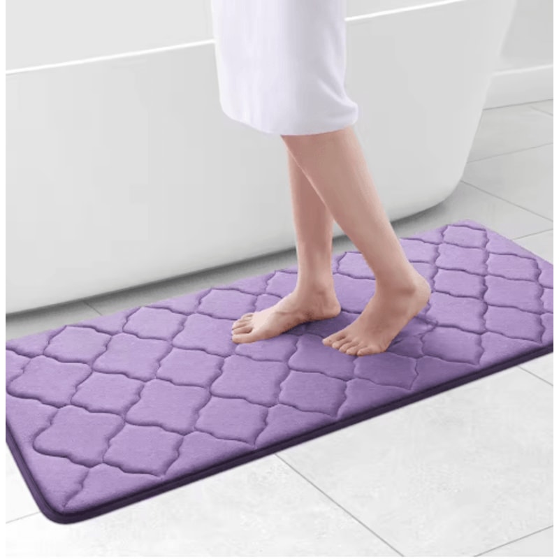 Homaxy Memory Foam Bath Mat NonSlip Absorbent Bathroom Rug With Machine Washable Design 3