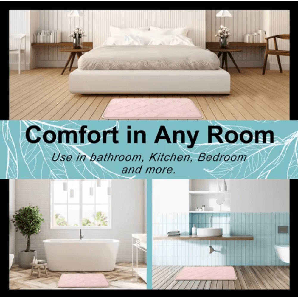 Homaxy Memory Foam Bath Mat NonSlip Absorbent Bathroom Rug With Machine Washable Design 21