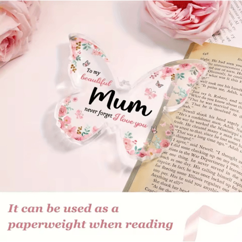 Butterfly Acrylic Plaque Gift For Mum Elegant Keepsake For Birthdays Mothers Day 2