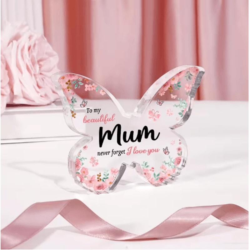 Butterfly Acrylic Plaque Gift For Mum Elegant Keepsake For Birthdays Mothers Day 4