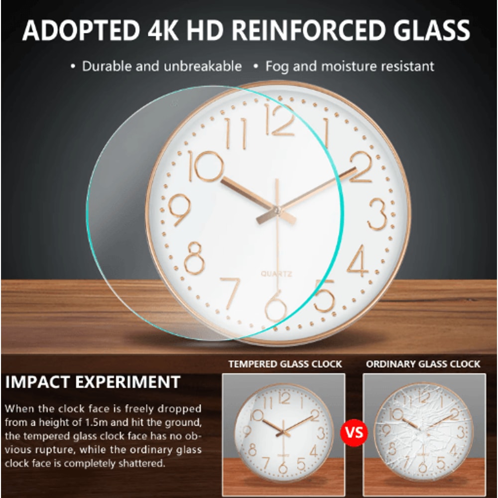 Minimalist 3D Quartz Wall Clock Silent Modern Digital Style For Living Room Office 7