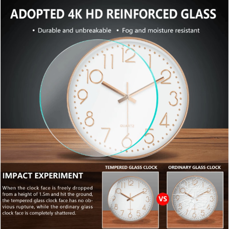 Minimalist 3D Quartz Wall Clock Silent Modern Digital Style For Living Room Office 7