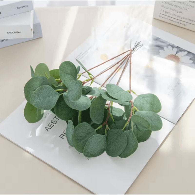 10PCS Artificial Eucalyptus Stems Silk Greenery For DIY Floral Decor Vase Arrangements 2
