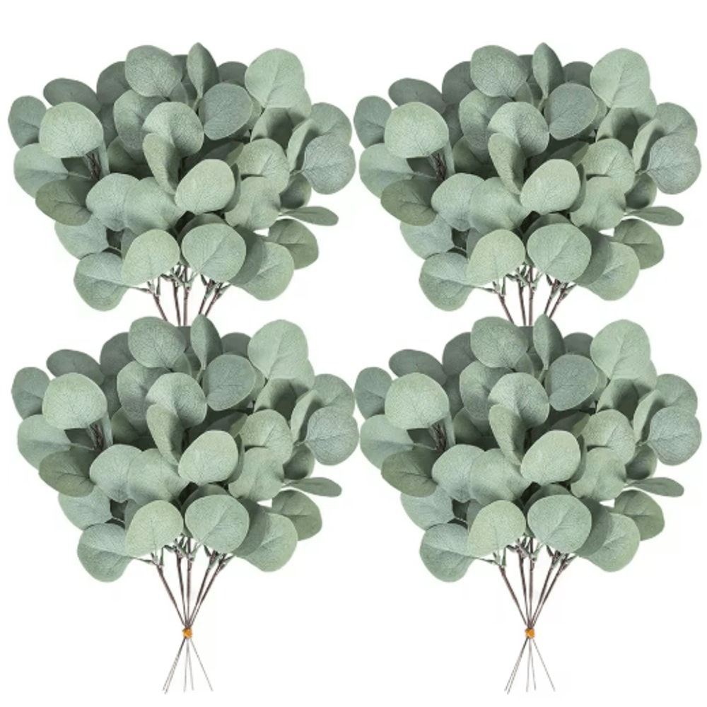 10PCS Artificial Eucalyptus Stems Silk Greenery For DIY Floral Decor Vase Arrangements 0