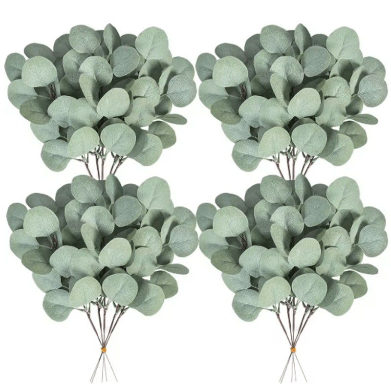 10PCS Artificial Eucalyptus Stems Silk Greenery For DIY Floral Decor Vase Arrangements 0