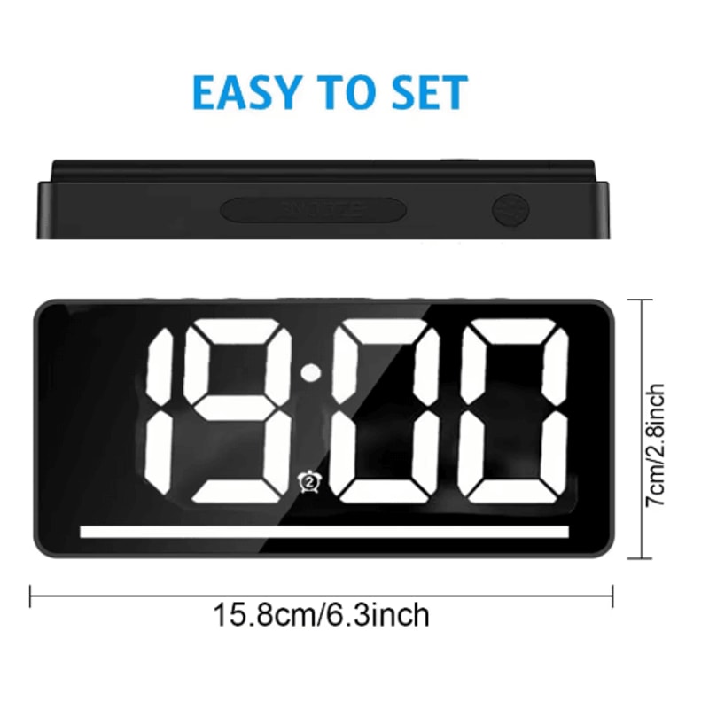 Large Display Digital Alarm Clock LED Desk Clock With Temperature Night Light 3