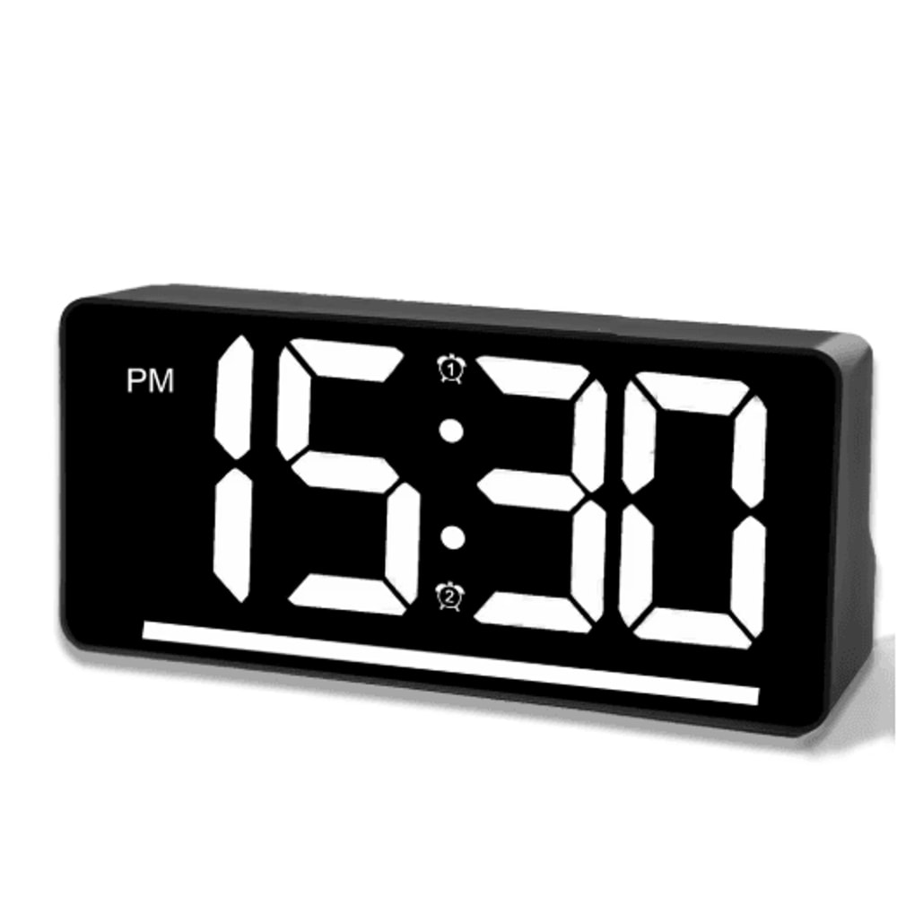 Large Display Digital Alarm Clock LED Desk Clock With Temperature Night Light 0