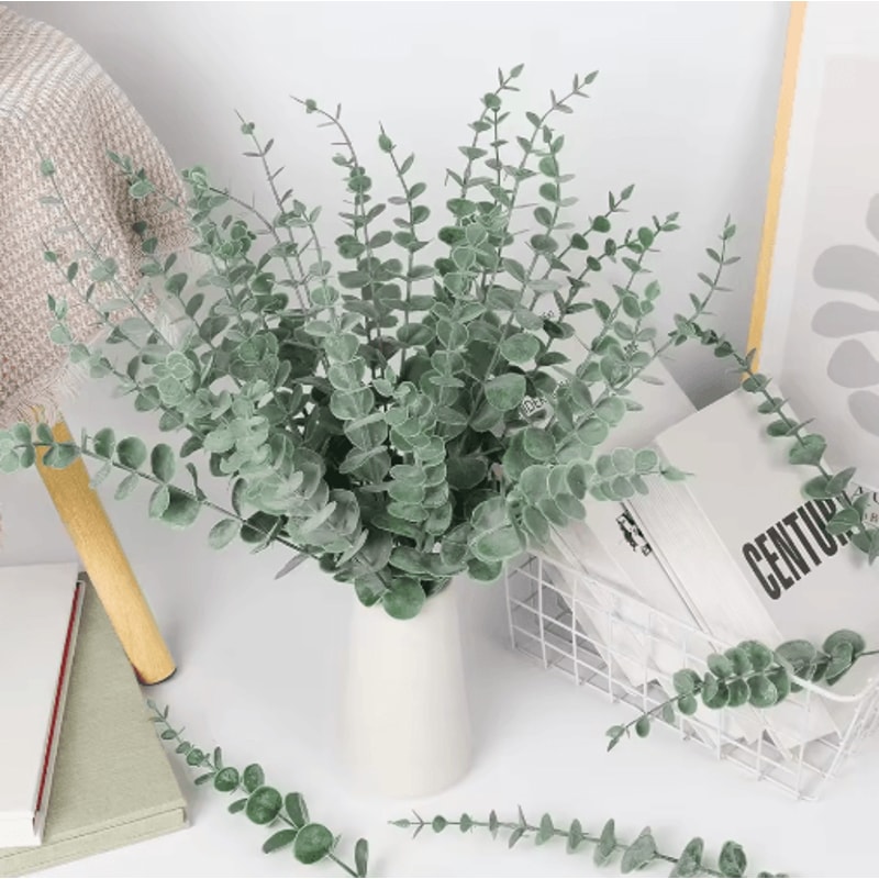 Artificial Eucalyptus Leaves Bulk Set Realistic Greenery For DIY Decor Crafts Events 14