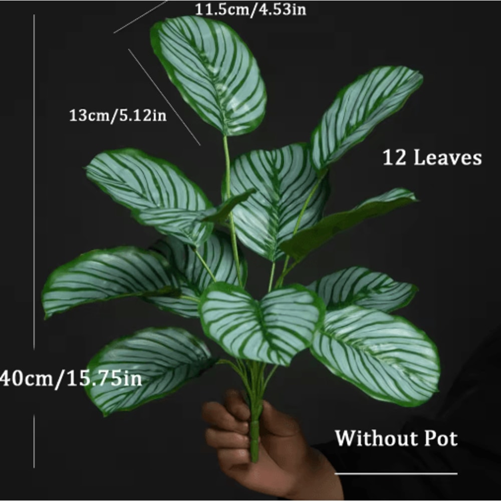 Artificial Monstera Palm Leaf Bouquet Tropical Faux Plant For Home Party Decor 2