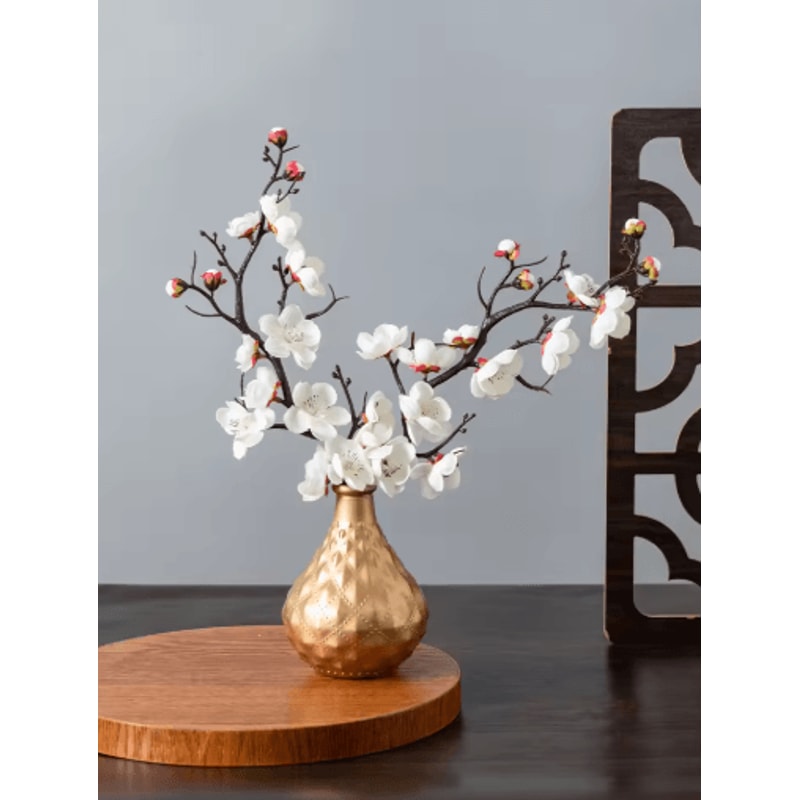Artificial Plum Blossom Branch Silk Peach Blossom Flowers For Spring Event Decor 1