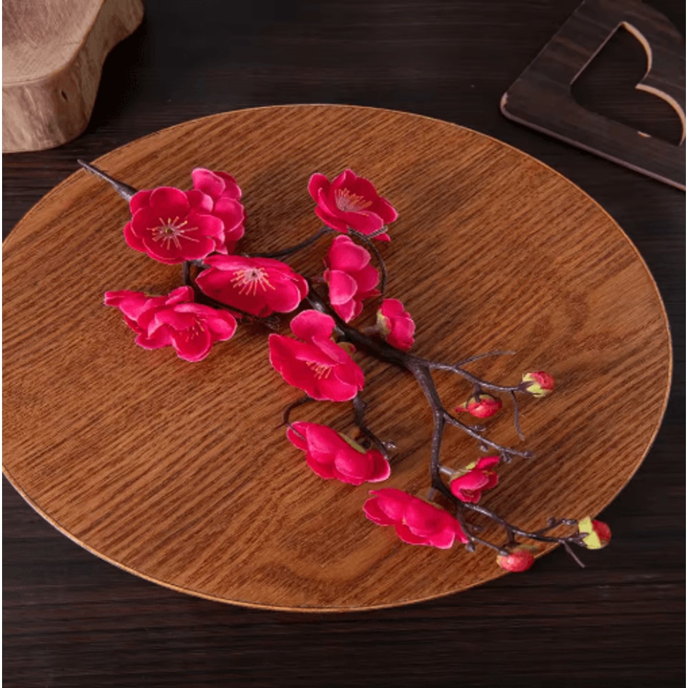 Artificial Plum Blossom Branch Silk Peach Blossom Flowers For Spring Event Decor 7