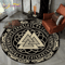 Viking Valknut Tree Of Life Round Rug Nordic Mythology NonSlip Area Carpet For Home Decor 9