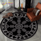 Viking Valknut Tree Of Life Round Rug Nordic Mythology NonSlip Area Carpet For Home Decor 10