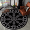 Viking Valknut Tree Of Life Round Rug Nordic Mythology NonSlip Area Carpet For Home Decor 10