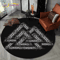 Viking Valknut Tree Of Life Round Rug Nordic Mythology NonSlip Area Carpet For Home Decor 3