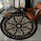 Viking Valknut Tree Of Life Round Rug Nordic Mythology NonSlip Area Carpet For Home Decor 12